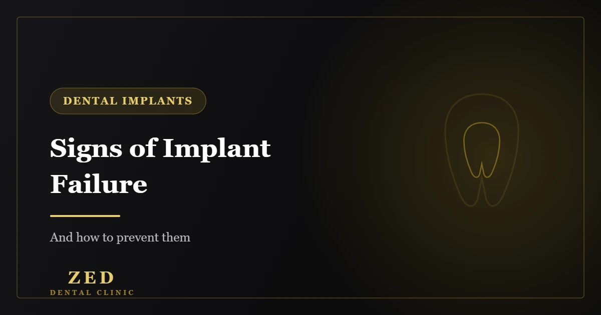 Cover image for signs of dental implant failure - Zed Dental Center